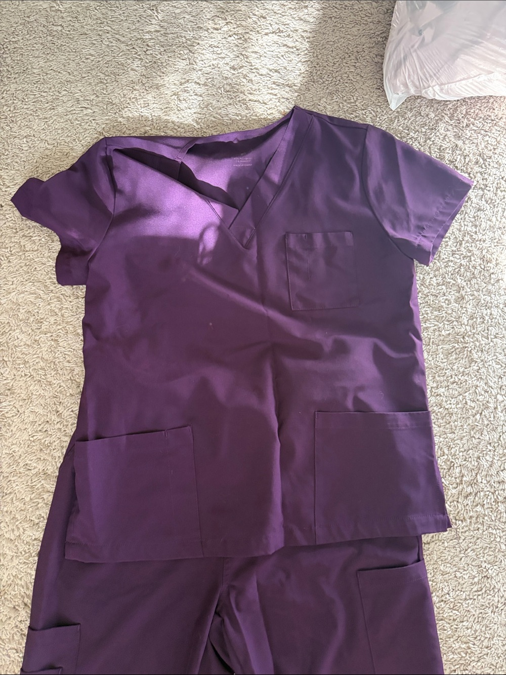 Women's Purple V-Neck Scrub Top - Classic Workwear